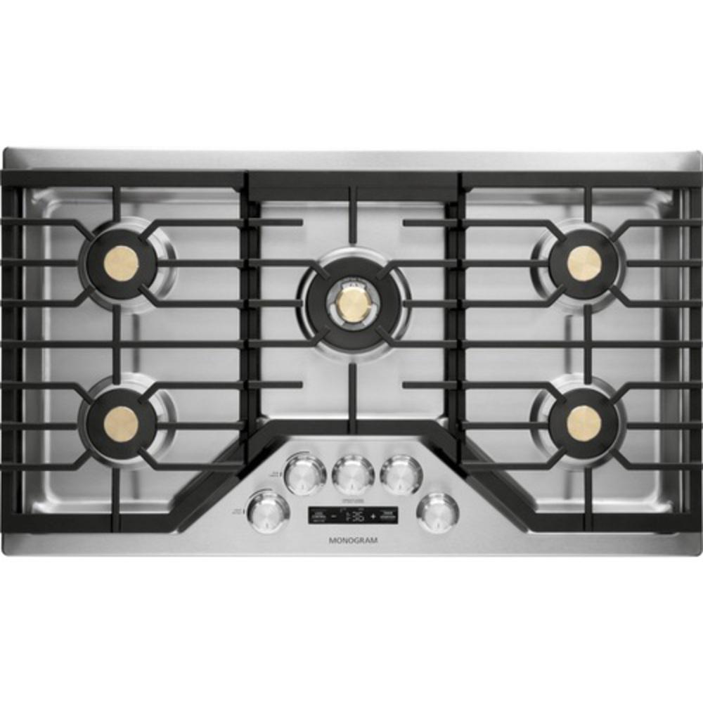 Monogram&reg; Stainless Steel 5 Burner Sealed Cooktop 