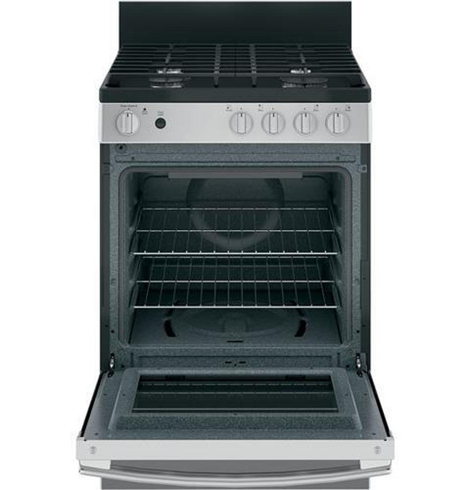 GE&reg; Stainless Steel 24 in. Gas 4-Burner Sealed Freestanding Range 