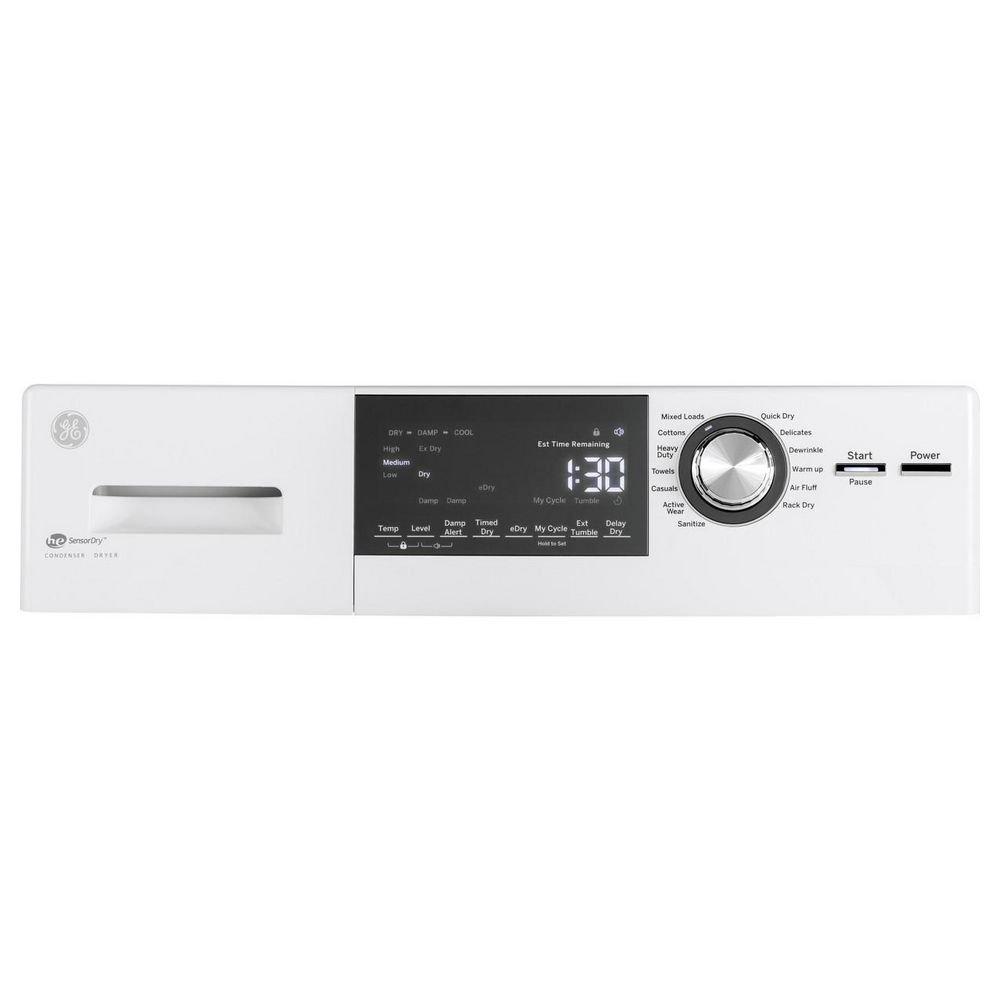 GE&reg; White 23-7/16 in. 4.1 cu. ft. Electric Dryer 