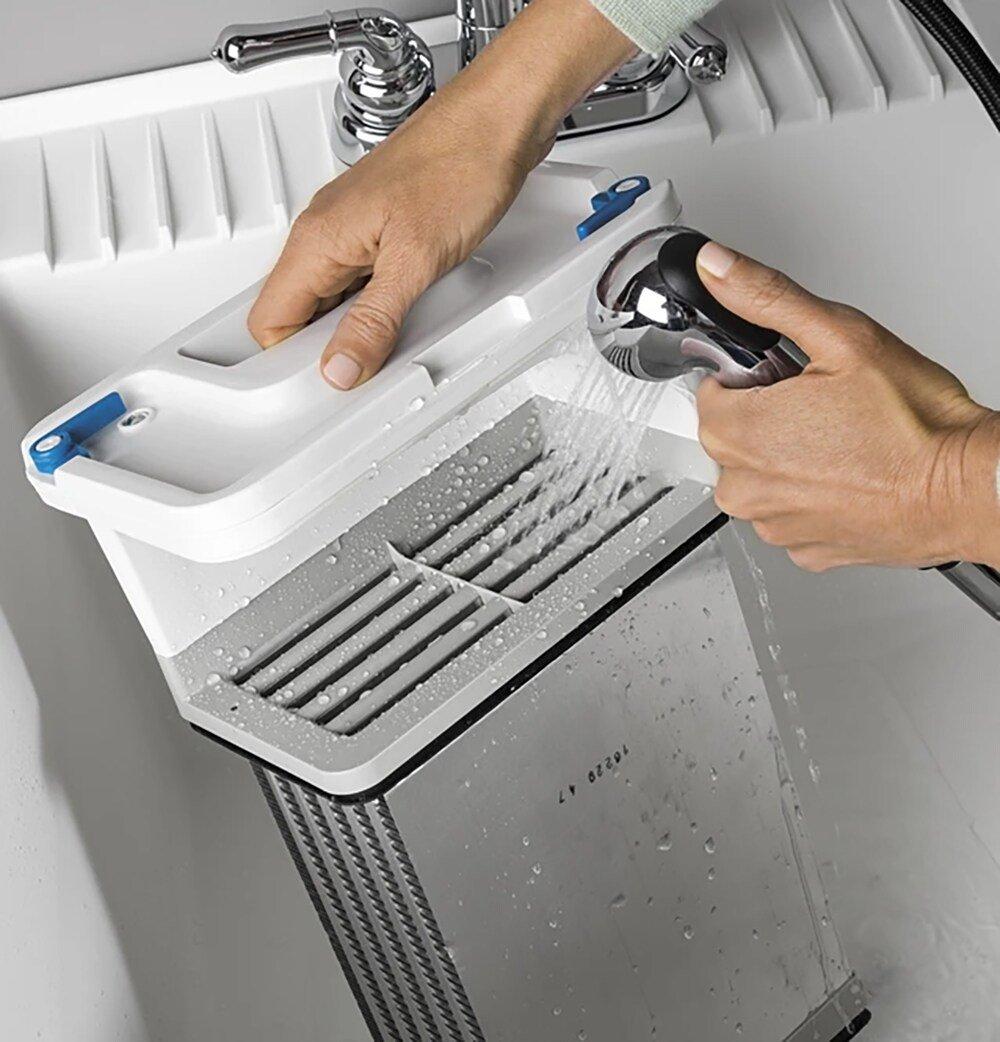 GE&reg; White 23-7/16 in. 4.1 cu. ft. Electric Dryer 