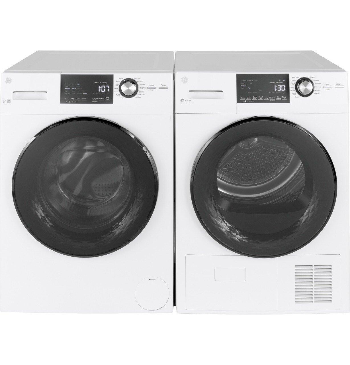 GE&reg; White 23-7/16 in. 4.1 cu. ft. Electric Dryer 