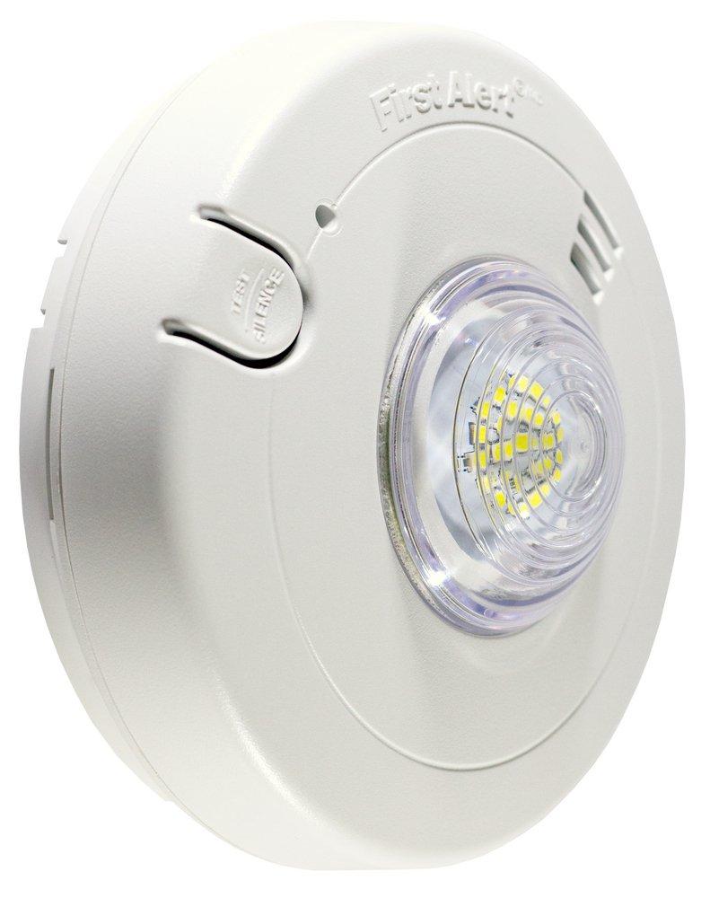 BRK Electronics White AC/DC Photo Smoke Alarm with Escape Light in White 
