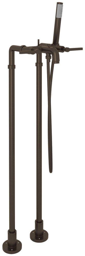 ROHL&reg; Tuscan Brass Two Handle Lever Floor Mount Filler 