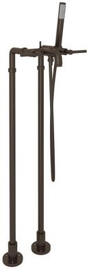 ROHL&reg; Tuscan Brass Two Handle Lever Floor Mount Filler 