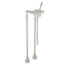 1.75 gpm Floor Mount Exposed Tub Filler with Double-Handle in Polished Nickel