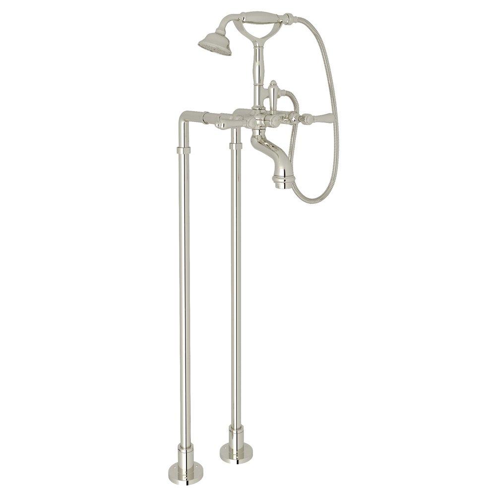 ROHL® Polished Nickel Three Lever Handle Floor Mount Filler 