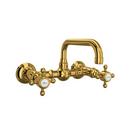 ROHL&reg; Unlacquered Brass Two Handle Bridge and Wall Mount and Widespread Bathroom Sink Faucet 