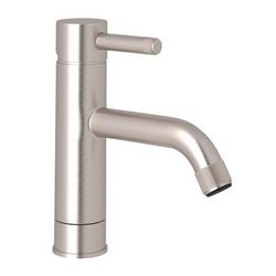 Single Handle Monoblock Bathroom Sink Faucet in Satin Nickel