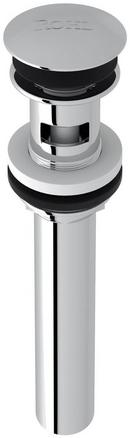 ROHL&reg; Polished Chrome ROHL TOUCH SEAL DOME DRAIN ASSEMBLY SLOTTED WITH OVERFLOW HOLES IN POLISHED CHROME WITH 6 TAILPIECE ROHL LOGO ON THE FACE AND STANDARD 2 1/8 DIAMETER FLANGE 