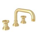 Two Handle Widespread Bathroom Sink Faucet in Satin Unlacquered Brass