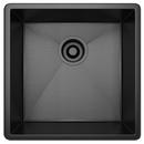 ROHL&reg; Black Stainless Steel 16-15/32 x 16-15/32 in. No-Hole Drop-in and Undermount Stainless Steel Bar Sink 