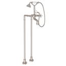 ROHL® Satin Nickel Floor Mount Tub Filler with Metal Triple Cross Handle and Hand Shower