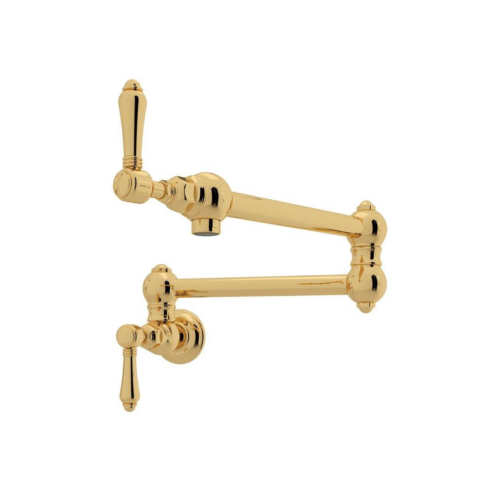 ROHL&reg; Unlacquered Brass Two Handle Lever Handle Pot Filler 