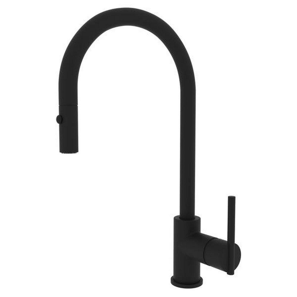 ROHL&reg; Matte Black Single Handle Pull Down Kitchen Faucet 