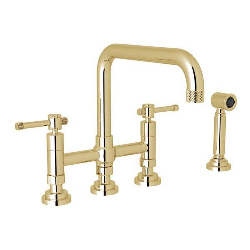 ROHL&reg; Unlacquered Brass Two Handle Kitchen Faucet 