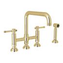 ROHL&reg; Unlacquered Brass Two Handle Kitchen Faucet 