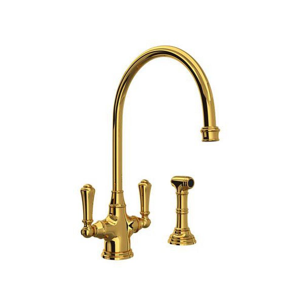 Perrin & Rowe Unlacquered Brass Kitchen Faucet 