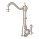ROHL PERRIN & ROWE TRADITIONAL KITCHEN HOT WATER DISPENSER FAUCET WITH SINGLE LEVER AND COLUMN SPOUT IN SATIN NICKEL