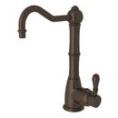 ROHL ITALIAN KITCHEN HOT WATER DISPENSER FAUCET WITH SINGLE LEVER AND COLUMN SPOUT IN TUSCAN BRASS 