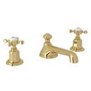 Perrin & Rowe Unlacquered Brass Two Handle Bathroom Sink Faucet 