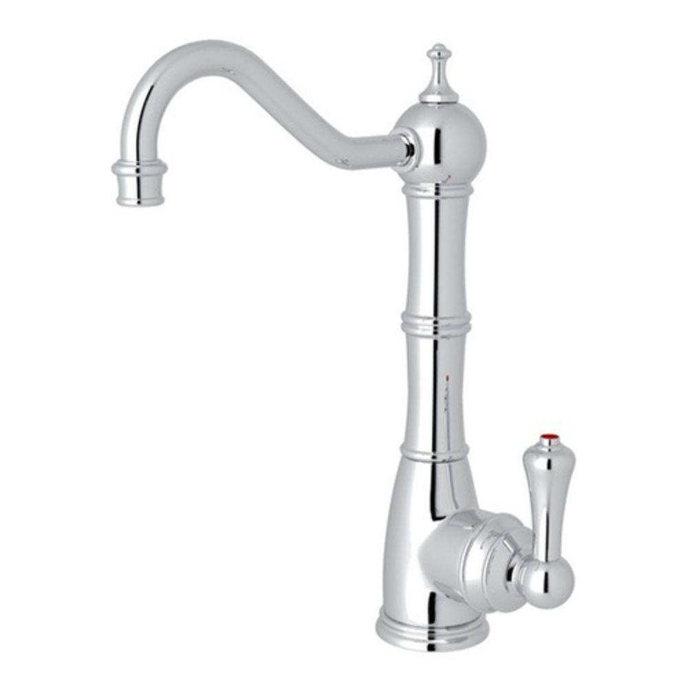 ROHL PERRIN & ROWE TRADITIONAL KITCHEN HOT WATER DISPENSER FAUCET WITH SINGLE LEVER AND COLUMN SPOUT IN POLISHED CHROME 