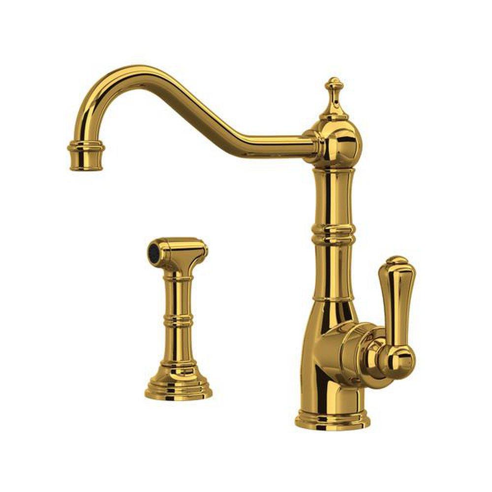 Perrin & Rowe Unlacquered Brass Kitchen Faucet 