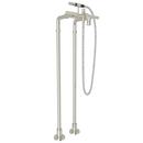 ROHL® Polished Nickel Floor Mount Tub Filler with Metal Double Lever Handle and Pillar Leg