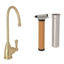 Single Handle Water Filter Faucet with Lever Handle in Unlacquered Brass