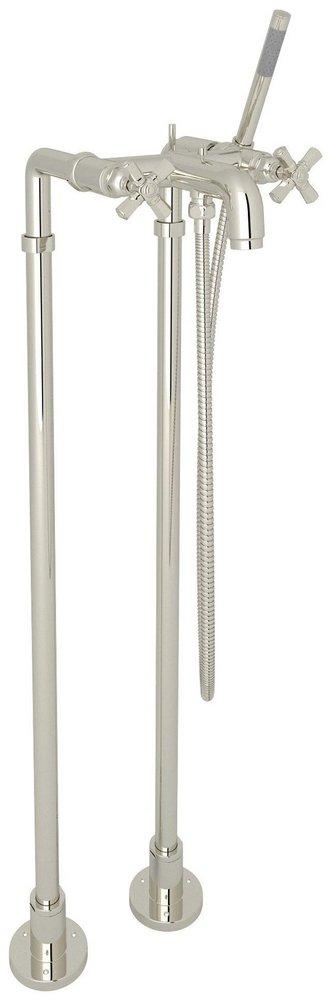 ROHL&reg; Polished Nickel Two Handle Cross Floor Mount Filler 