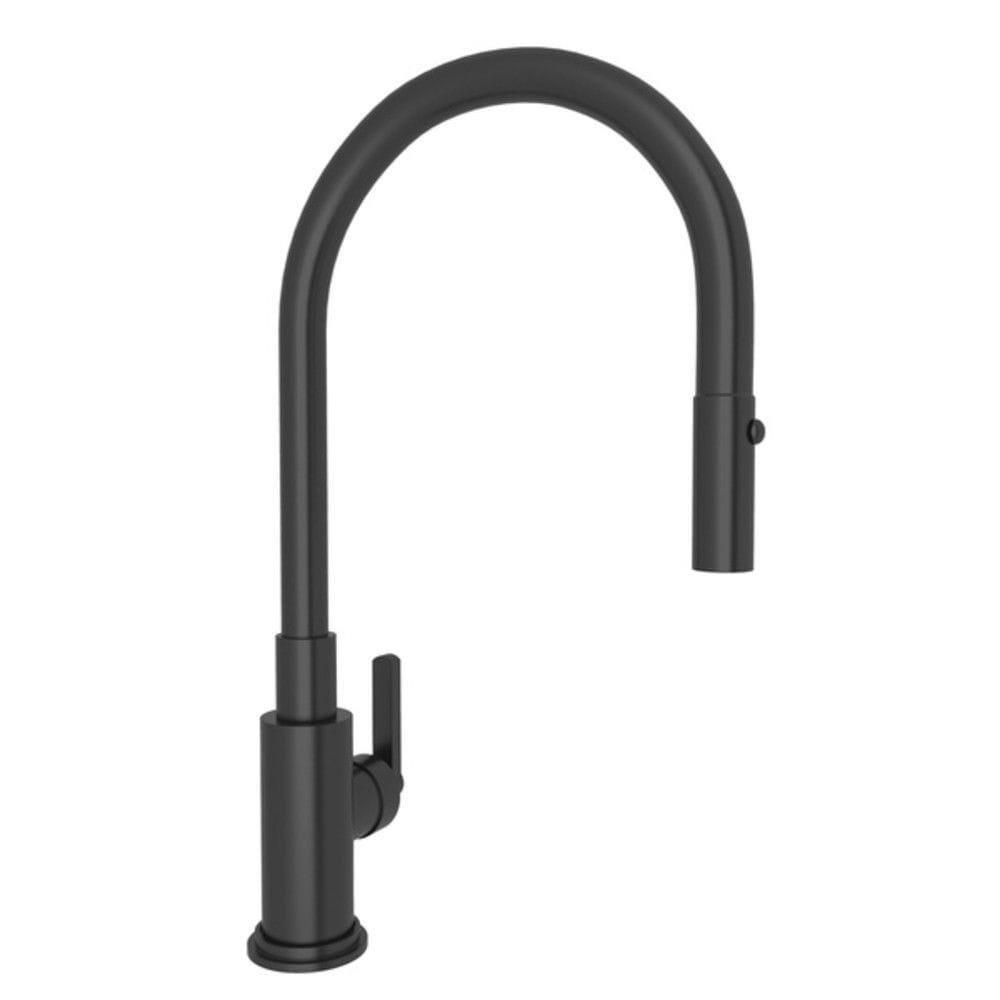 ROHL&reg; Matte Black Single Handle Pull Down Kitchen Faucet 