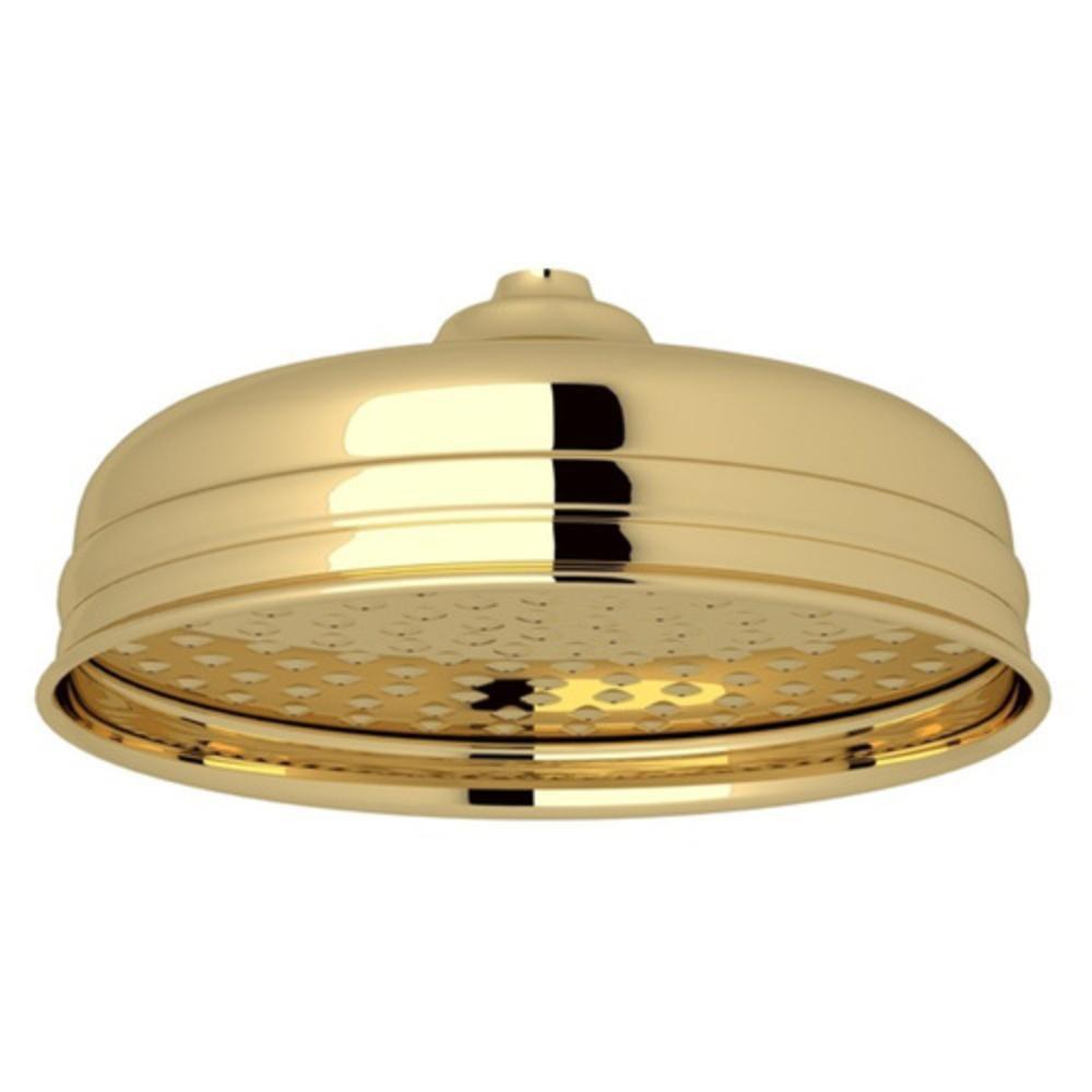 Perrin & Rowe Unlacquered Brass Single Function Rain Showerhead 