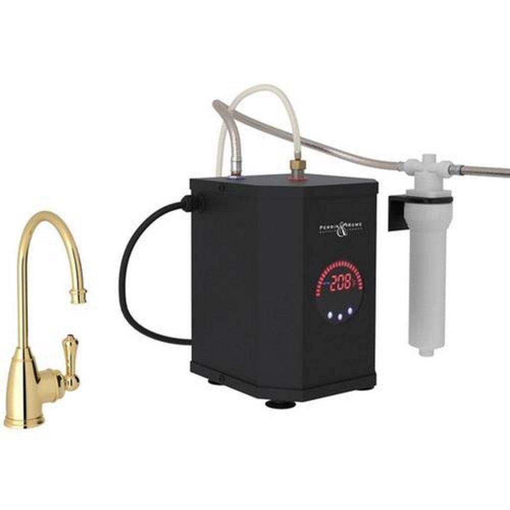 Perrin & Rowe Unlacquered Brass 0.5 gpm 1 Hole Deck Mount Hot Water Dispenser with Single Lever Handle 