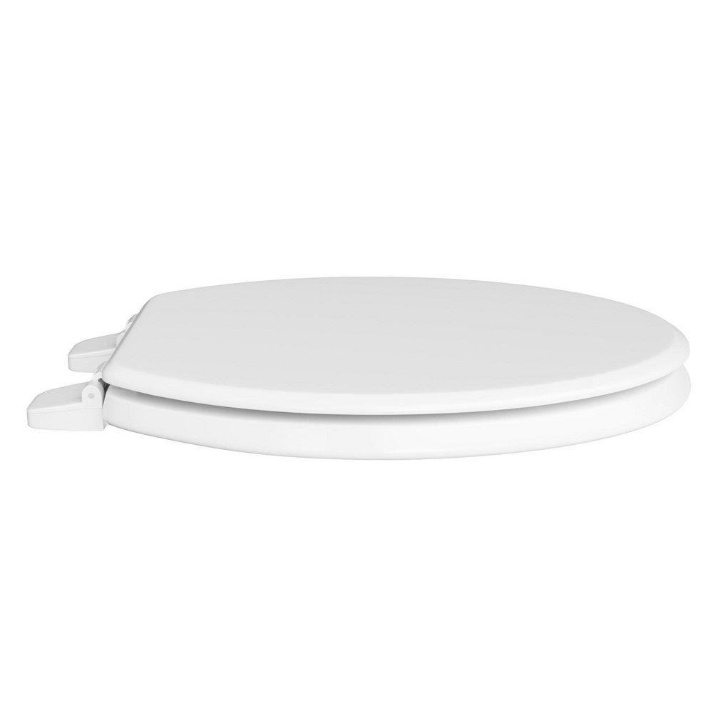 Jones Stephens White Elongated Closed Front with Cover Toilet Seat 