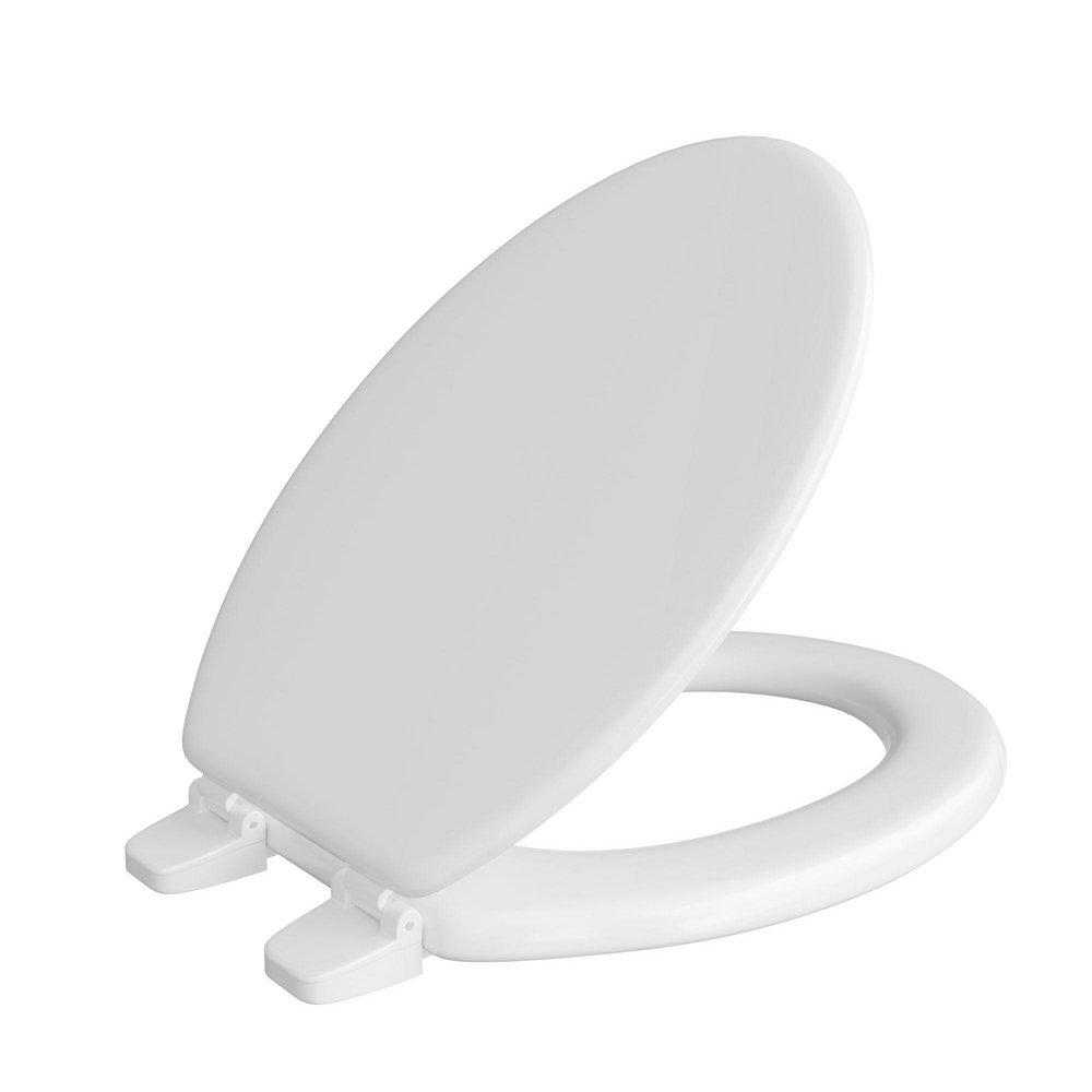 Jones Stephens White Elongated Closed Front with Cover Toilet Seat 