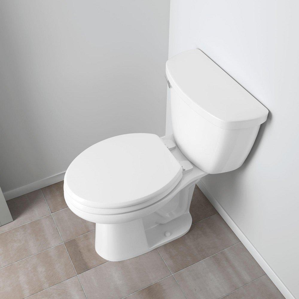 Jones Stephens White Elongated Closed Front with Cover Toilet Seat 