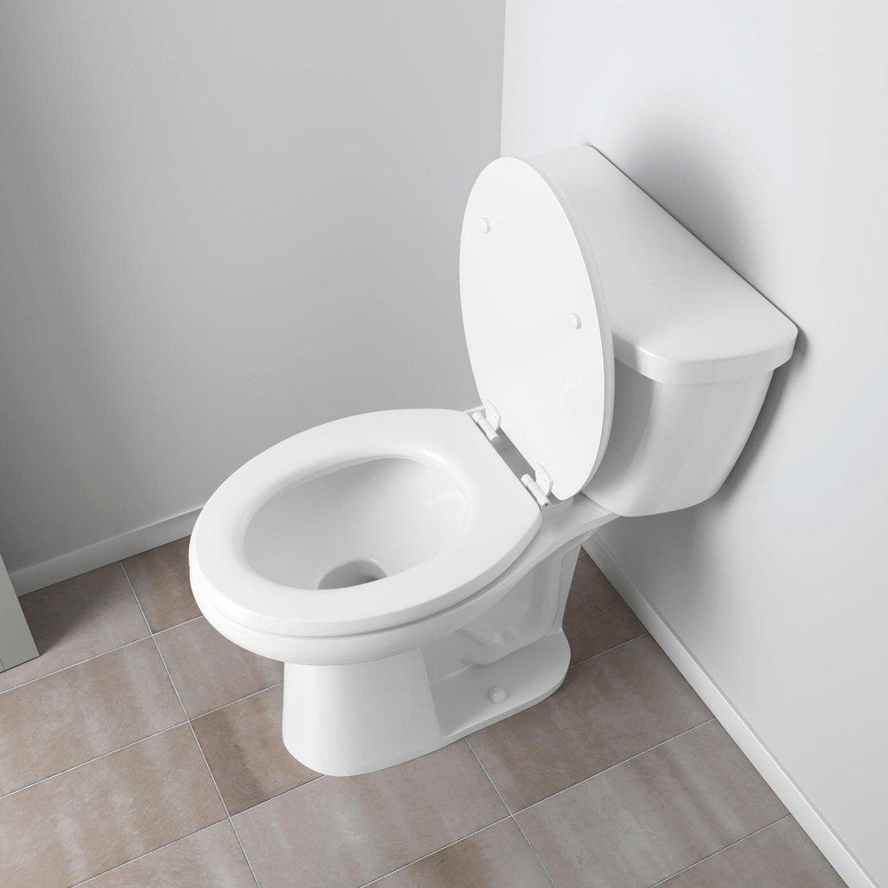Jones Stephens White Elongated Closed Front with Cover Toilet Seat 