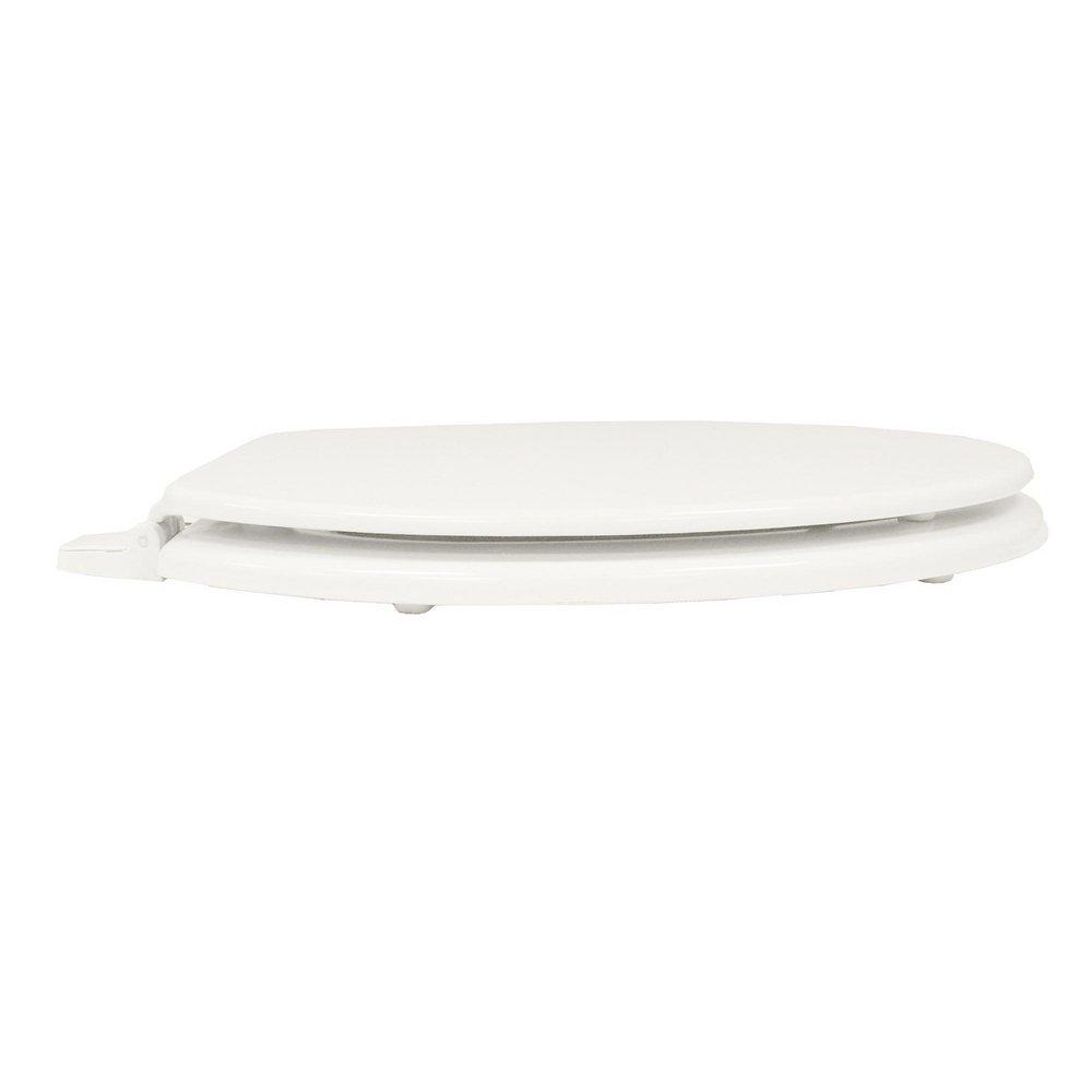 Jones Stephens White Elongated Closed Front with Cover Toilet Seat 