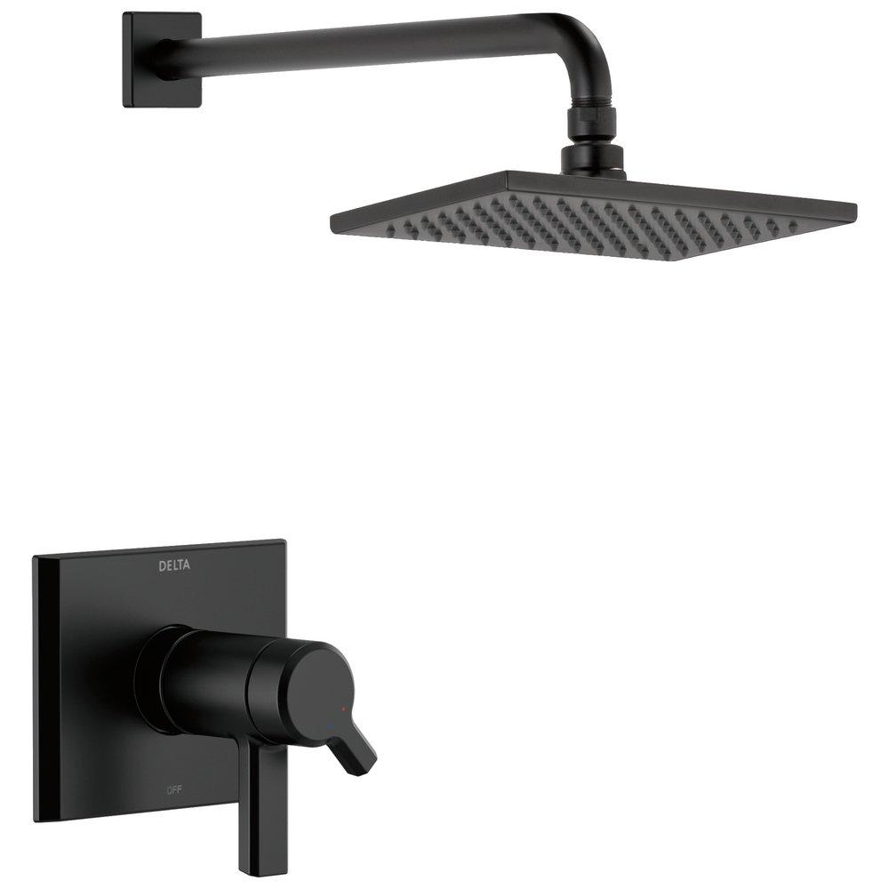Delta Faucet Matte Black Single Handle Single Shower Faucet Trim Only 