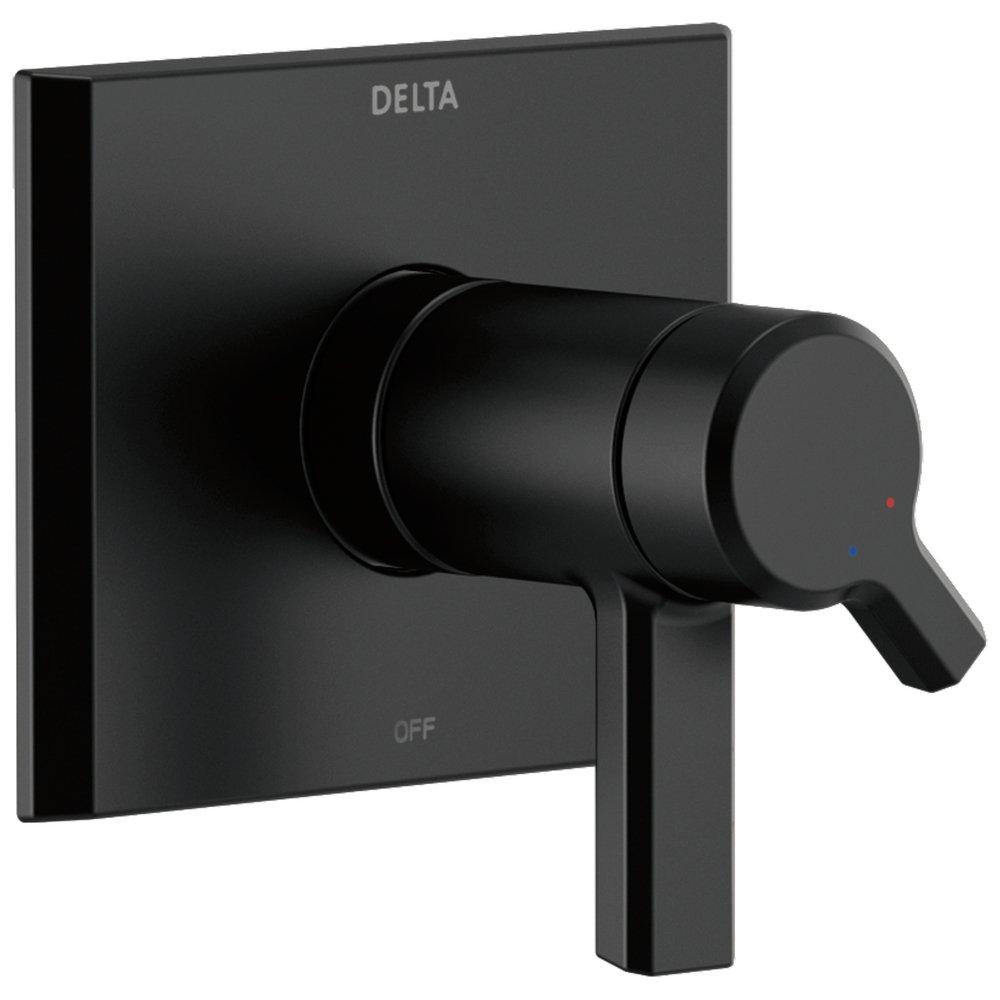 Delta Faucet Matte Black Thermostatic Valve Trim with Single Lever Handle 