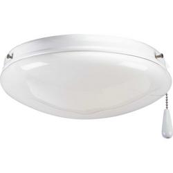 20W 2-Light LED Ceiling Fan Light Kit with White Opal Glass in White