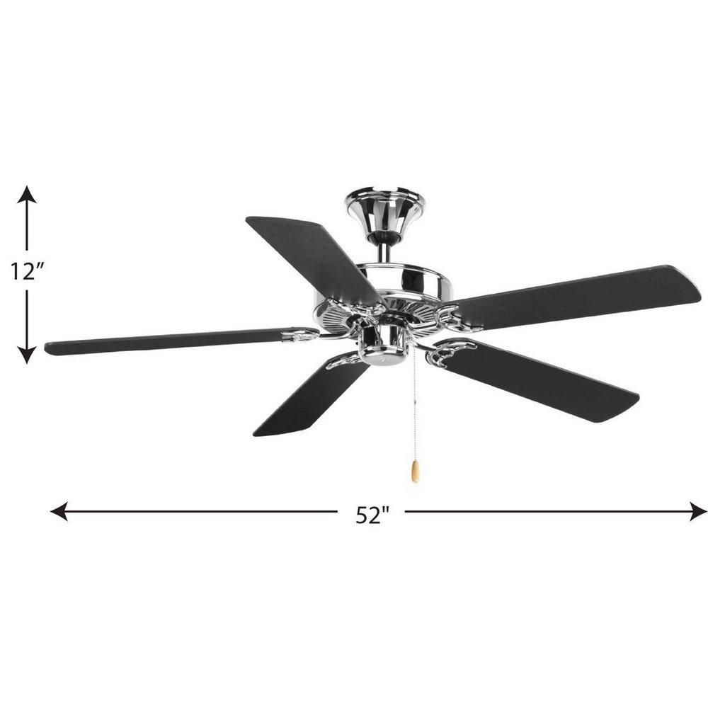 Progress Lighting Polished Chrome 52 in. 5-Blade Ceiling Fan 