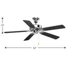 Progress Lighting Polished Chrome 52 in. 5-Blade Ceiling Fan 
