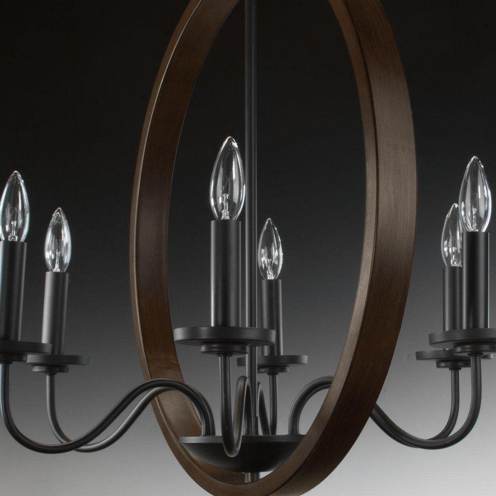 Progress Lighting Antique Bronze 60W 6-Light Candelabra E-12 Incandescent Chandelier 