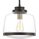 11 in. 75W 1-Light Medium E-26 Incandescent Pendant Light in Antique Bronze