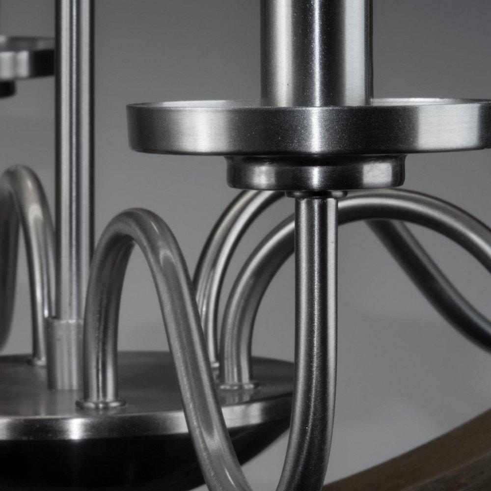 Progress Lighting Brushed Nickel 60W 6-Light Candelabra E-12 Incandescent Chandelier 