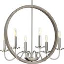 Progress Lighting Brushed Nickel 60W 6-Light Candelabra E-12 Incandescent Chandelier 