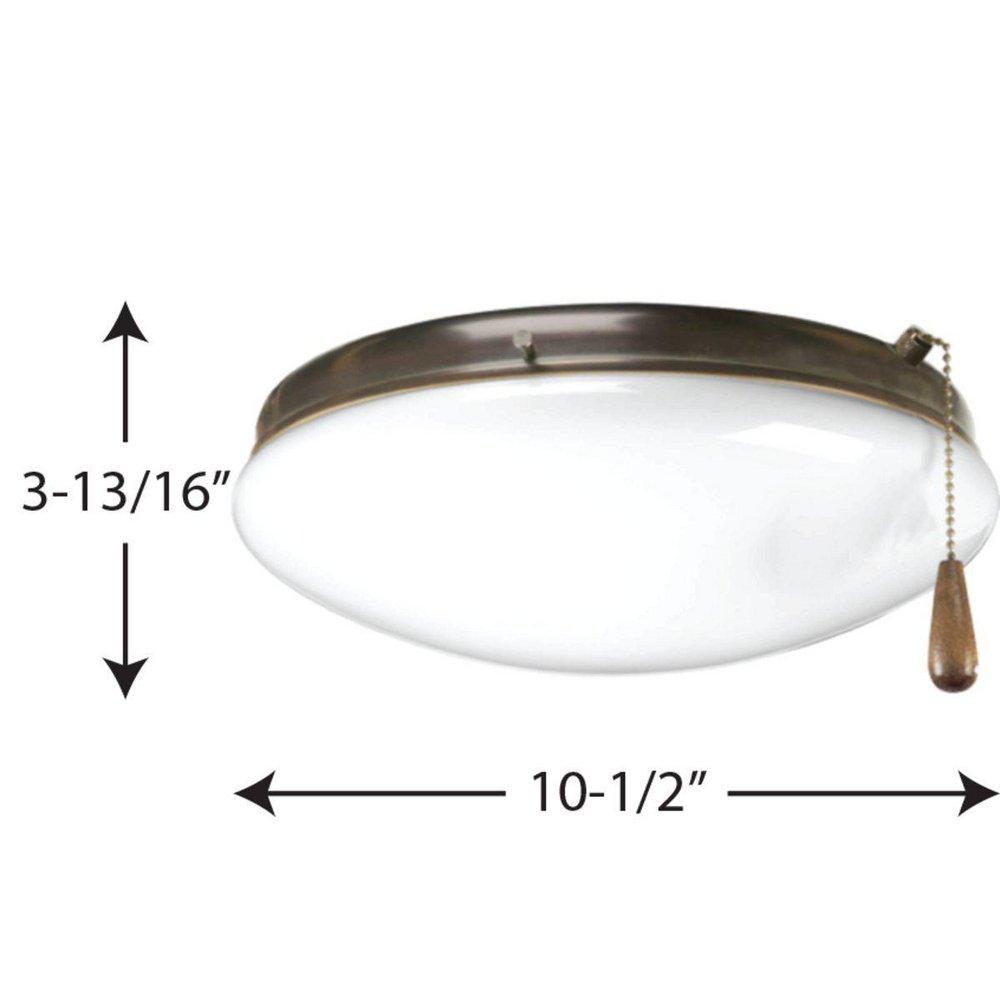 Progress Lighting Antique Bronze 20W 2-Light Medium E-26 LED Ceiling Fan Light 