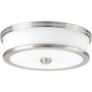 13 in. 25W 1-Light LED Flush Mount Ceiling Fixture in Brushed Nickel