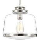 Progress Lighting Grey 11 in. 75W 1-Light Medium E-26 Incandescent Pendant Light 