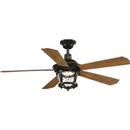 Progress Lighting Antique Bronze 58W 5-Blade Indoor Ceiling Fan with 52 in. Blade Span and LED Light 